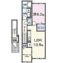 クラールIII 1LDKの間取図画像