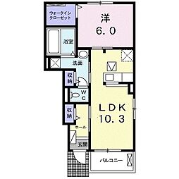 リトルツリーフィールド 1LDKの間取図画像