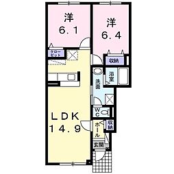 アリビラ2 2LDKの間取図画像
