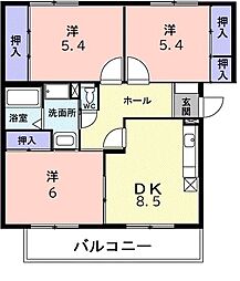 グレイスコート 3DKの間取図画像