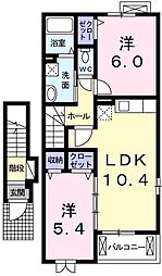サニーメゾン・ブローテ 2LDKの間取図画像