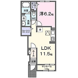 エアリー ブリーズB 1LDKの間取図画像