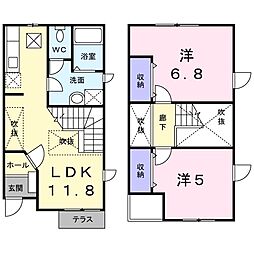 リヴハウス・エレガントA 2LDKの間取図画像