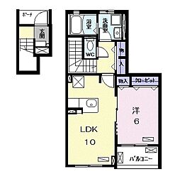 ベルフォーレ 1LDKの間取図画像