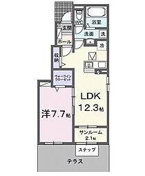 アイガー 1LDKの間取図画像