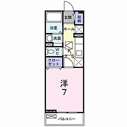 ラフィスナカノ 1Kの間取図画像
