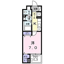 Y'Sone 1Kの間取図画像