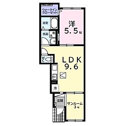 ザ サーフ 1LDKの間取図画像