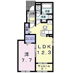 メルヴィレッジ1 1LDKの間取図画像