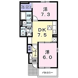 トルハルバン 2DKの間取図画像