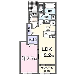 セレーノ B 1LDKの間取図画像