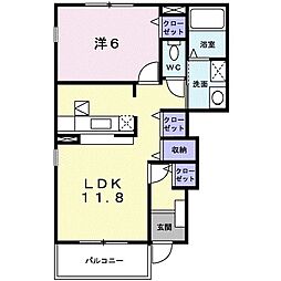 グラテス 1LDKの間取図画像