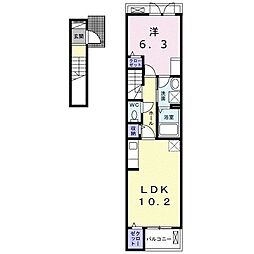 シャトル青葉 1LDKの間取図画像