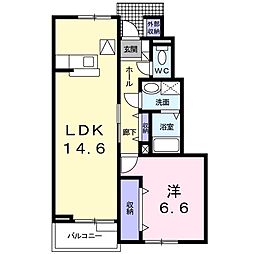 レジーナB 1LDKの間取図画像