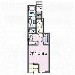 クレストアドバンステンパイ2 ワンルームの間取図画像