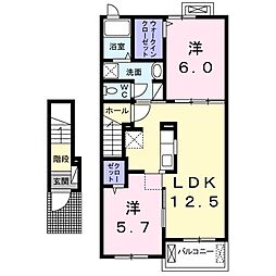 レオン1 2LDKの間取図画像