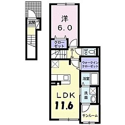メゾン・ド・ターキー 1LDKの間取図画像