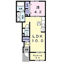 ノイブリーゼ 1LDKの間取図画像