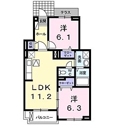 サンリットアベニュー2 2LDKの間取図画像