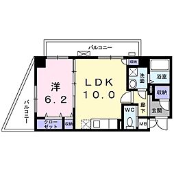 リバティーズSAGA2 1LDKの間取図画像
