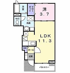 フェアリーエリアC 1LDKの間取図画像