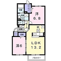 ARCアルビレオ1 2LDKの間取図画像