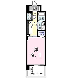 パークレジデンス小山 1Kの間取図画像