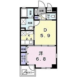 高松マナーハウス 1DKの間取図画像