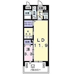 パークフロントレジデンス 1LDKの間取図画像