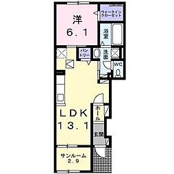 ヴェルテアネックス 1LDKの間取図画像