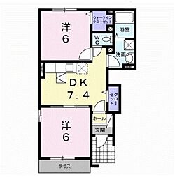 ハッピーガーデン1 2DKの間取図画像