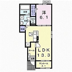 ガーデンハウスプリムローズ 1LDKの間取図画像