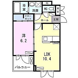 ケー・エヌ・ハーモニー 1LDKの間取図画像