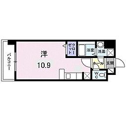エレガント松元 2階ワンルームの間取り