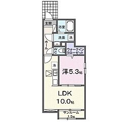 デーア 1LDKの間取図画像