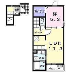 シャン・ド・フルールN 1LDKの間取図画像