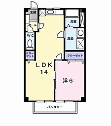 サンシャインドミール 1LDKの間取図画像