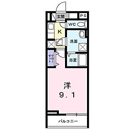 近江八幡市土田町アパート 1Kの間取図画像