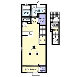 ラフレシールM ワンルームの間取図画像