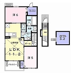 パッシィオーネU 2LDKの間取図画像