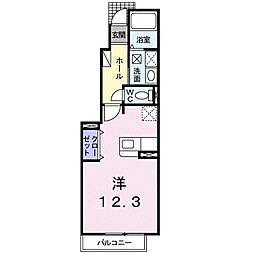 イリーデ西浜 ワンルームの間取図画像