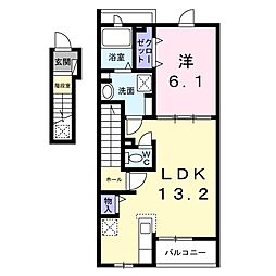エテルノ常磐 1LDKの間取図画像