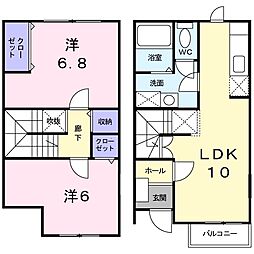 モンフレール2 2LDKの間取図画像
