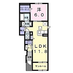メゾン ド ソレイユ 1LDKの間取図画像