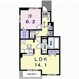 LumiereII(リュミエール 1LDKの間取図画像
