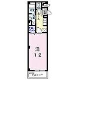 ブリリアントアコーポリッシュ 1Kの間取図画像