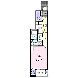 ミ・リブロ彦根駅北弐番館 1Kの間取図画像