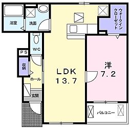 コージーコート5 1LDKの間取図画像