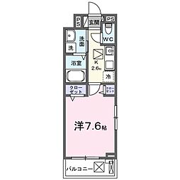 グレイス・エム 1Kの間取図画像