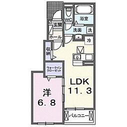 ＳｏｌｅｉｌｅII 1階1LDKの間取り